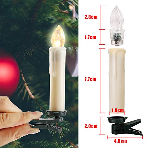 Forever Speed Lot de 20 à 60 bougies LED - Éclairage de Noël - Sans fil - Bougies de Noël - Avec télécommande - Sans fil - Coque blanche laiteuse – Image 6