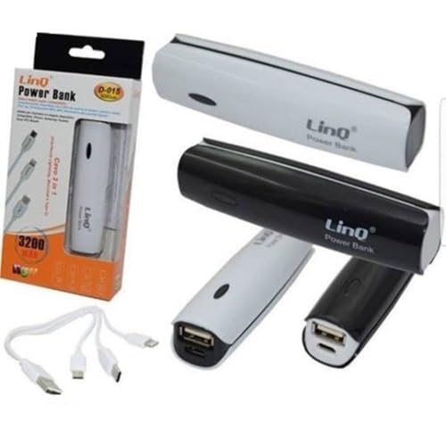 Pratico ed utile OISE ART STORE Trade Shop - Power Bank Carica Batteria Esterna 3200 mAh con Cavo 3 in 1 Linq D-015