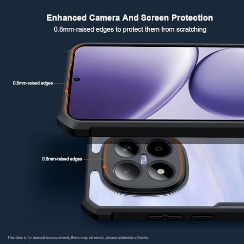 Image of NSTAR Shock Proof Clear Protective Back Case for Redmi Note 15 5G | Acrylic Crystal Clear 360 Degree Protection- (PC & TPU, Black Bumper)