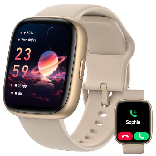 Smart Watch for Women Men, Alexa Built-in, 1.83" HD Touchscreen Fitness Tracker with Bluetooth Calling, Fitness Watch with Sleep Monitor, 100+ Sports Modes, IP68 Waterproof Smartwatch for Android iOS