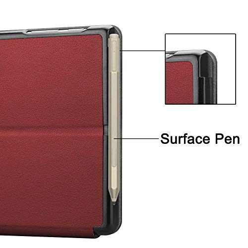 Logement sac case Microsoft Surface Go texture Custer haut de gamme bordeaux - 5