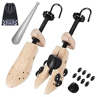 JJDPARTS Wooden Shoe Stretcher, Pair 4-Way Shoe Expander Widener Wooden Shoe Tree Extender for Women and Men (L(for Large Size 9-13))