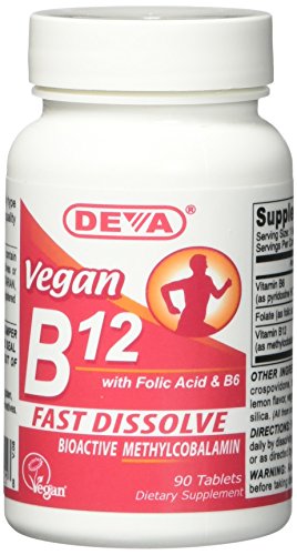 Deva Vegan Vitamins Sublingual B12-1000 Mcg Tablet, 90 Count