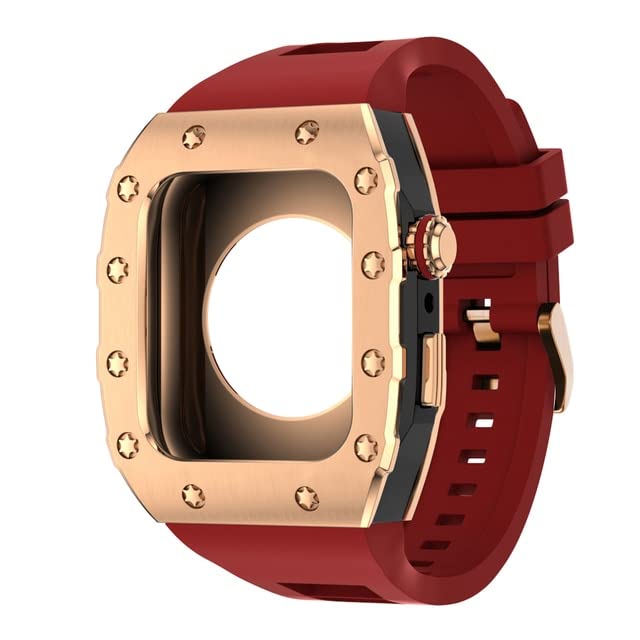 Boîtier métal Apple Watch 44mm antichoc avec bracelet caoutchouc
