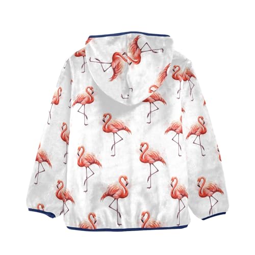 CHIFIGNO Flamingos White Toddler Warm Thick Fleece Outerwear Jackets with Polar Fleece Lining 3T2