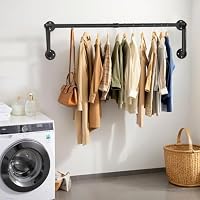 LooftMate Wall Mounted Clothes Rack 36in, Industrial Pipe Clothing Racks Wall Mount, Heavy Duty Iron Garment Racks, Space Saver Multi-purpose Hanging Rod for Laundry Room, Closet Storage, 1 Pack — image 7