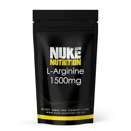 Nuke Nutrition L Arginine Capsules 1500mg - 60 Capsules - Nitric Oxide Supplement for Men & Women to Improve Muscle Strength Endurance & Mass - Nutritional Pre Workout - Nitric Acid Pills for Energy