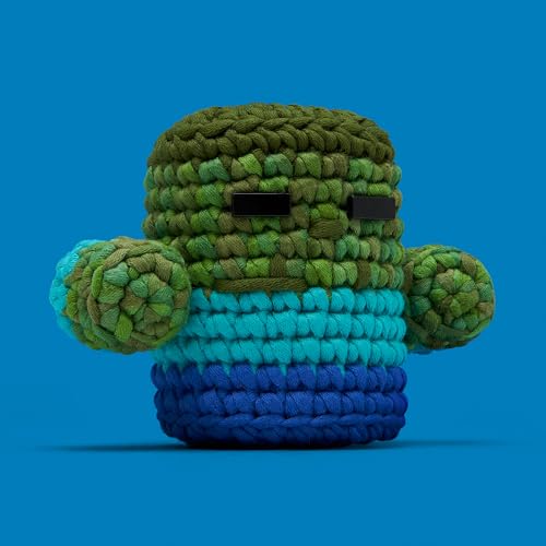 Image of The Woobles Minecraft Crochet Kit - Beginner Crochet Kit for Adults, Easy Knitting Kit with Woobles Yarn, DIY Crafts, Crochet Animals, Minecrafts, Gift for Gamers & Crafters (Zombie)