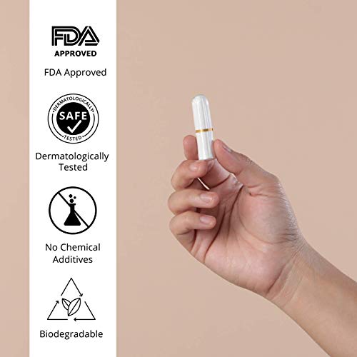 Carmesi 100% Organic Cotton Tampons - 16 Super for Heavy Flow - FDA Approved - Biodegradable - Made in Europe - Dermatologically Tested - No Chemicals - Rash-Free, White - Image 3