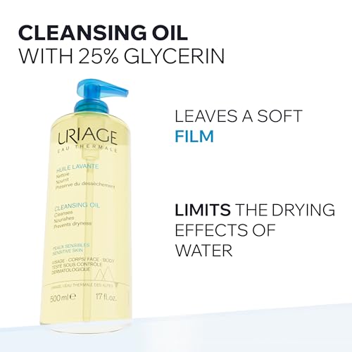 Image of Uriage Cleansing Oil With Glycerin 25%, 2-In-1, Gently Cleanses & Moisturizes, Foaming Shower Oil For The Whole Family, Face & Body, Lovely Fragrance, Soap-Free, Physiological Ph, Sensitive Skin