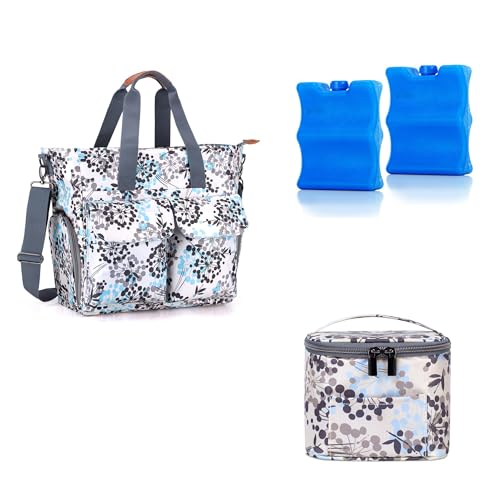 Image of Teamoy Breast Pump Bag with Breastmilk Cooler Bag and 2 Pack Ice Pack