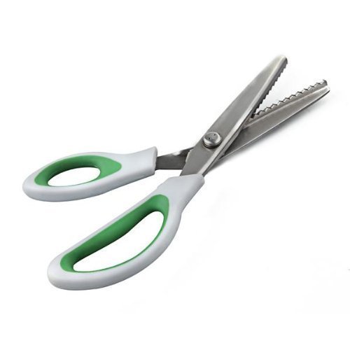 Zxuy Pinking Shears Green Comfort Grips Professional Dressmaking Pinking Shears Crafts Zig Zag Cut Scissors Sewing Scissors (1, 5 Ounce) #TOP15