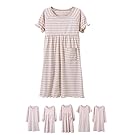 Abalacoco Girls Kids Cotton Nightgown Sleepwear Dress Soft Home Dress Summer Autumn Short Long Sleeve Soft Wear 4-12T