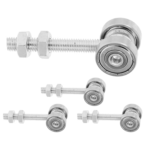 DEARMAMY 4 Poleas para Puerta Corrediza de Aleación Metálica Doble Rodamiento de Bolas, Diámetro 22 Mm, Ruedas Atornillables para Puertas de Armarios, Invernaderos y Paneles de Vidrio