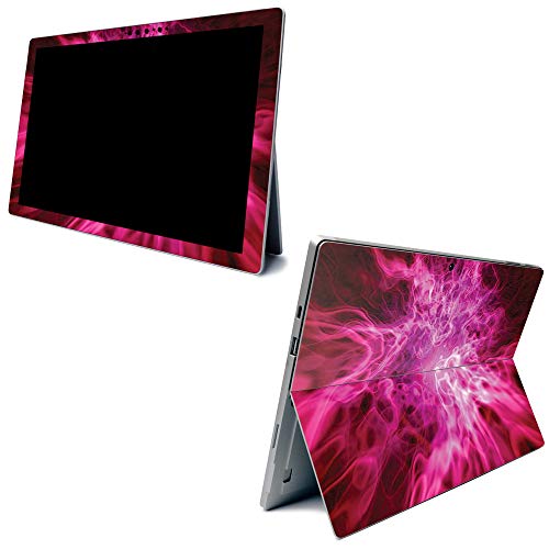 Image of MightySkins Carbon Fiber Skin for Microsoft Surface Pro 7 - Red Mystic Flames | Textured Carbon Fiber Finish | Easy to Apply, Remove, and Change Styles | Made in The USA