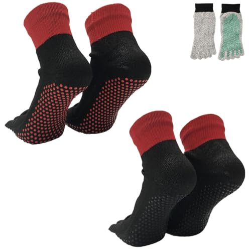 Konjoun Barefoot Socks,Outdoor Running Grounding Socks,Toe Separator Hike Socks,Minimalist Barefoot Sock Shoes for Women Men