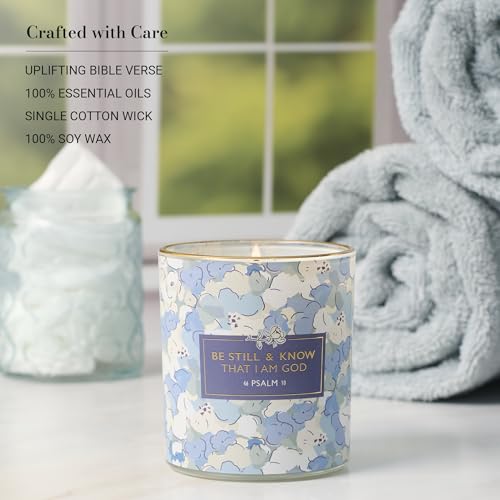 Image of Christian Art Gifts Be Still & Know Scented Candle: Soy Wax, Bible Verse