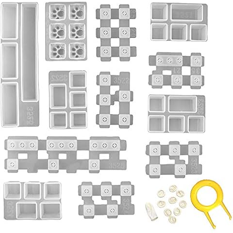 Resin Keycaps Mold, Aulufft 1 Set Keycaps Mold DIY Crystal Casting Key Cap Silicone Mold with Key Puller and Finger Cover for Mechanical Gaming Keyboards Crafts Handmade Making Tools Cover