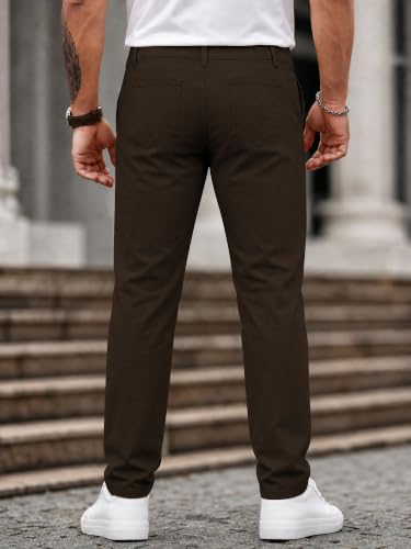 Image of HUNGSON Mens Chinos Dress Pants Slim Fit Stretch Business Casual Golf Work Slacks Trousers
