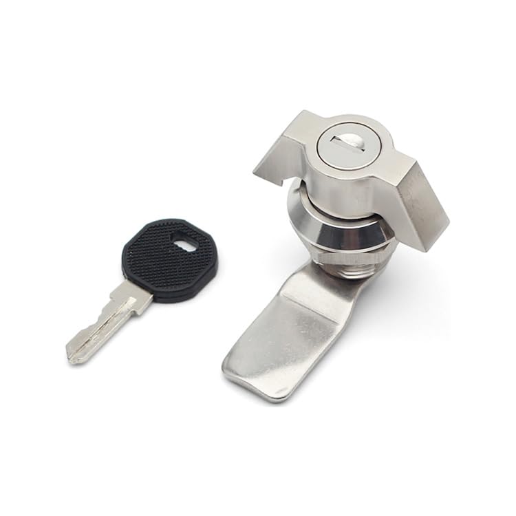 Keyless Quarter Turn Lock Electrical Cabinet Wing with Padlock Hook Door Lock 1Pcs(MS408-1-S)