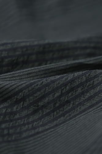 Image of Peter England Men's Casual Half Sleeve Resort Collar Shirt in 100% Cotton Seersucker with Striped Design
