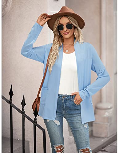 Image of ULTRANICE Cardigan Sweaters Womens Fashion 2025 Spring Lightweight Long Sleeve Casual Tops Clothes Outfits with Pockets