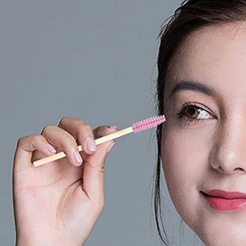 50PCS Bamboo Lash Mascara Wands Disposable Eyelash Brushes Eyelash Mascara Applicator Brush for Eye