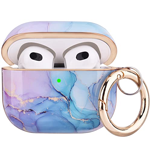 Oleband Airpod 3Rd Generation Case(2021) With Cute Pattern,Hard Cover,Anti-Slip Airpods 3 Case,Compatible For Apple Air Pod Case 3Rd Gen,For Women And Girls,Watercolor Marble #TOP6