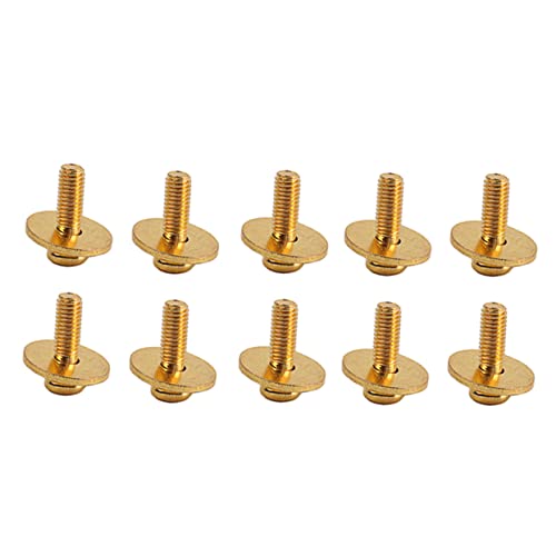 10 piezas de tornillos dorados para montaje de orejas de batería con arandelas, repuestos duraderos y ligeros para abrazaderas de batería miniatura 2