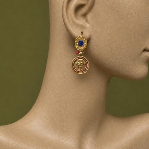 Image of Royal Queen & Empress Handcrafted Tribal Dhokra Earrings Collection for Women - Wooden, Fabric & Round Statement Ethnic Designs in Multiple Colours