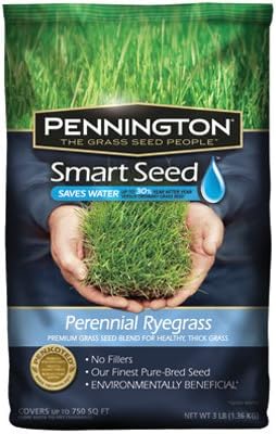 Pennington Seed Green Turf, Smart Seed Perennial Ryegrass Premium Grass Seed Blend 600 Sq. Ft. Bagge