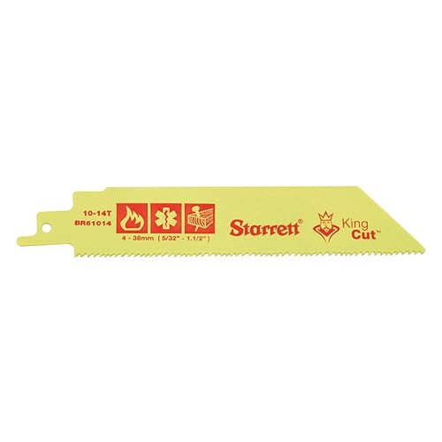 Starrett Bimetálica - Hoja de sierra recíproca de rescate y demolición de incendios de corte King 6 pulgadas de largo x 34 pulgadas de ancho x 0.50
