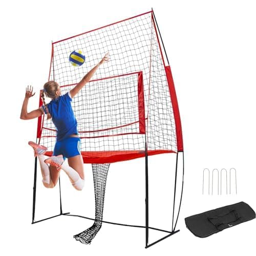 Red de entrenamiento de voleibol, red de práctica ajustable para golpear, servir y ejercicios solos para entrenadores y atletas