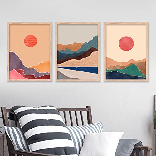 Image of Kotart Modern Wall Art Framed Painting for Wall Decoration - Wall Painting for Living Room, Bedroom - Big Size Wall Painting for Wall Decor (Multi, Framed) Set of 3 (Large, Painting 05)