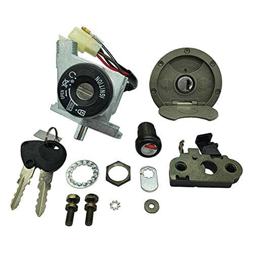 one by camamoto Kit de Bloqueo/Cerradura (cod 77208220 Completo para Panel de Teclas con Tapa de Gasolina y Puerta para Objetos compatibles con Yamaha aerox/MBK Nitro de 1997 a 2002)