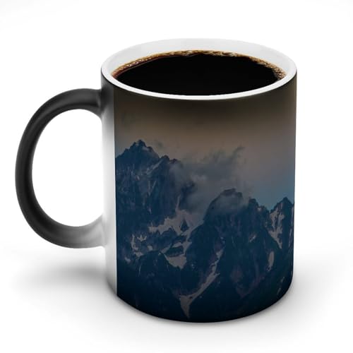 富山県 剣岳マグカップ 変色カップ 日本の風景写真 コーヒーカップ 高級 おしゃれ 人気 誕生日プレゼント ギフト 贈り物 彼女 妻 友人 家族 愛する人への素敵なプレゼント バレンタインデー 結婚記念日 プレゼント 350ml