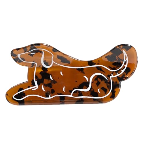 Pearhead Dog Hair Claw Clip, Tortoise Shell Dog Barrette with Strong Hold, Cute Animal Hair Accessory for Women & Girls, Pet Lover Gift