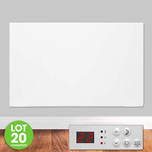 FUTURA Eco 1800W Electric Panel Electric Heater Bathroom Safe Setback Timer Lot 20 & Advanced Thermostat Control Wall Mounted or Floor Standing Low Energy Electric Heater (1800W)