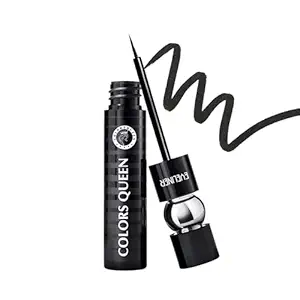 Colors Queen Stack Eyeliner – Black, 10ml | Intense Matte Finish, Quick Drying Liquid Eyeliner | Long Lasting, Waterproof & Smudge Proof Eye Liner for Eye Makeup