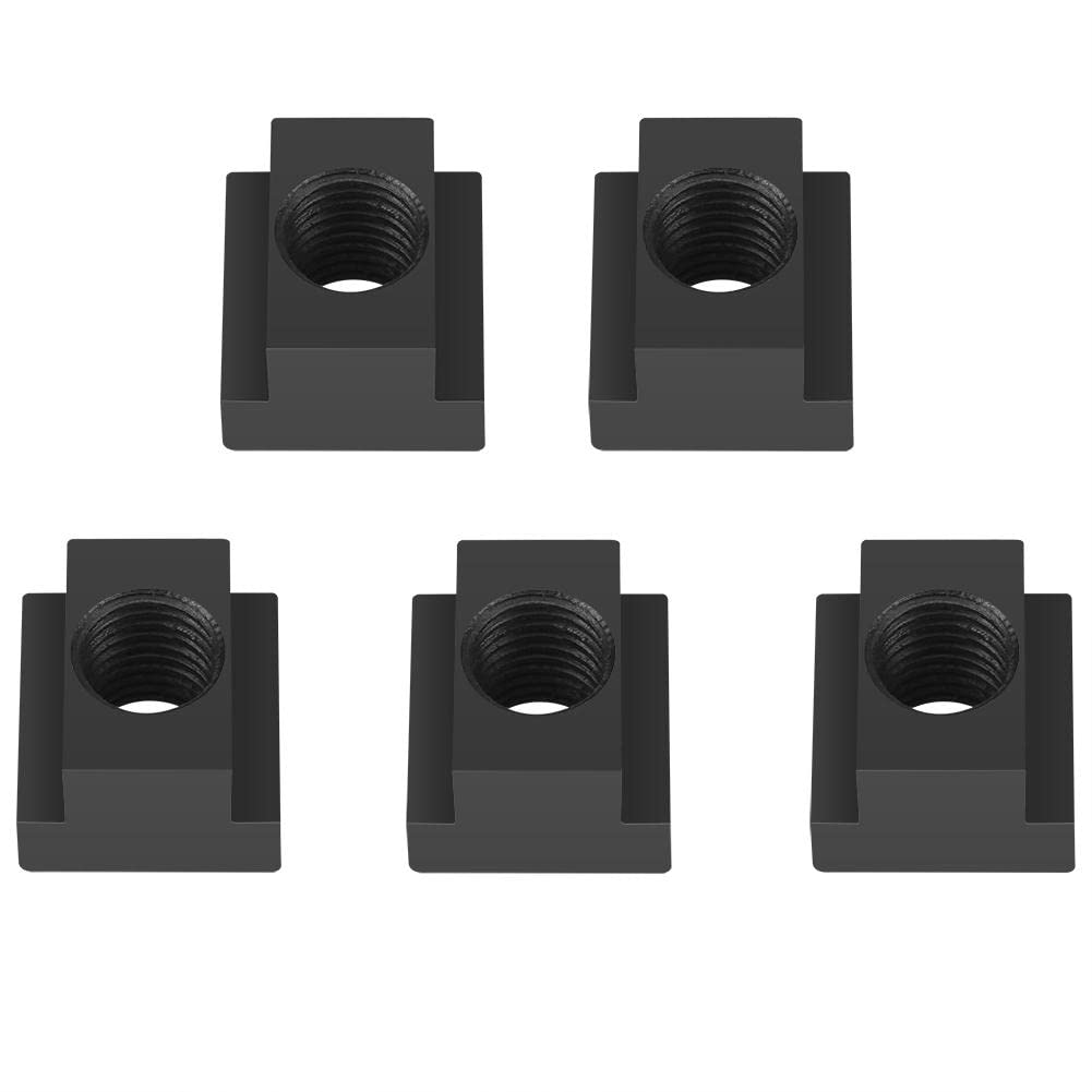 TICFOX 5 pcs Steel T-Slot Nut Black Oxide Finish T Slot Nuts M14 Threads Fit Into T slots In Machine Tool Tables for Aluminum Profile