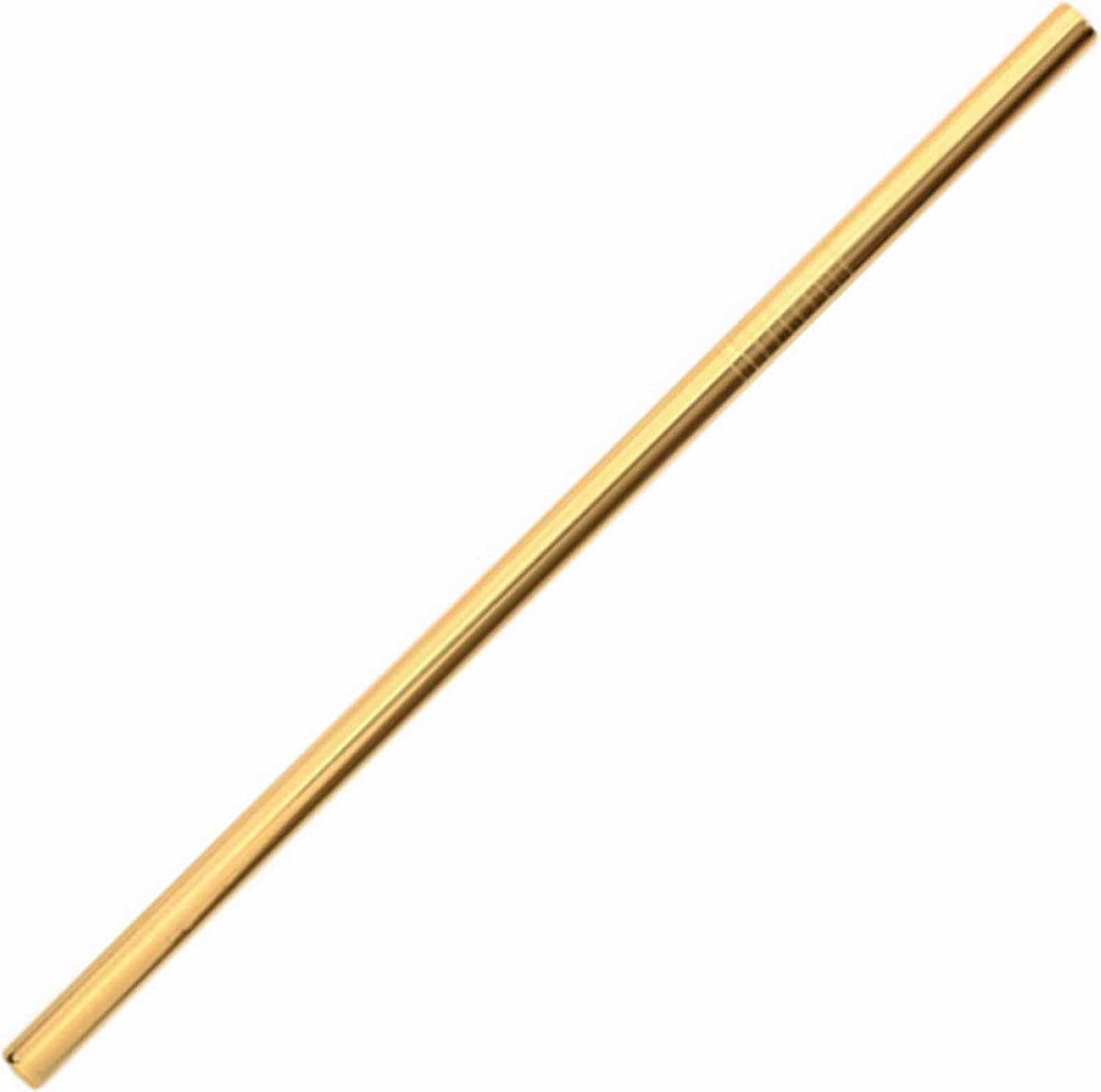 62163280 Stainless Steel Straws, Diameter 0.3 inches (8 mm), Gold, Pack of 10