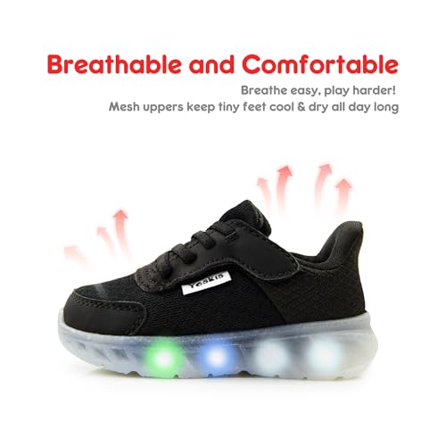 YESKIS Toddler Light Up Shoes Boys Girls Lightweight Breathable Mesh Non-Slip Running Sneakers for Toddler and Little Kid4