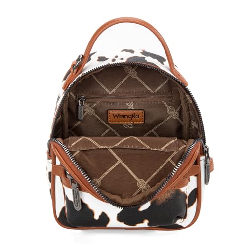 Image of Montana West Wrangler Mini Backpack Cute Cow Print Backpack Purse for Girls and Women, Brown WG133-8600BR