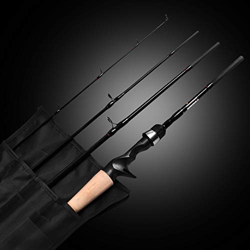 Fiblink 4 Pieces Travel Casting Rod Graphite Baitcasting Fishing Rod Portable Fishing Rod Baitcaster (7'6" Heavy) #TOP6