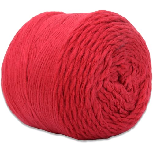 Image of ThreadArt Chunky Yarn Cake for Crochet #6, 300g /316 Yds, Red 15 | Soft super bulky #6 acrylic yarn cake for blankets, scarves, hats, crochet and knitting. Big 300g cake is machine washable.