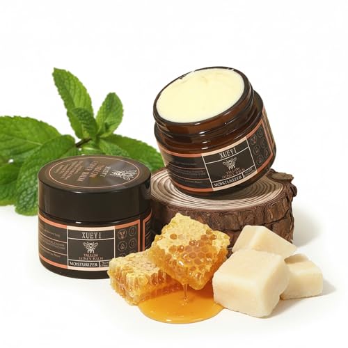 Fed Beef Tallow Balm with Raw Honey - All-Natural Moisturizer, Moisturizing Cream for Soft, Gift for Valentine's Day, Mother's Day (2PCS, 3.52OZ)