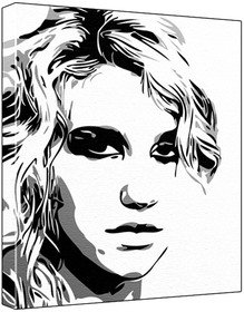 Kesha (100% Original Painting. Not A Print ) Acrylic Paint On Deep Framed Canvas (60 x 50 x 1.8 cm) 3-Colour Black/Grey/White-image-5