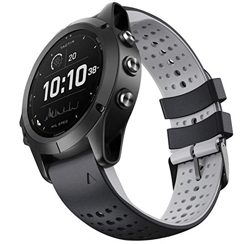 NotoCity for Fenix 6/Fenix 6 Pro 22mm Width Soft Silicone Band for Garmin Fenix 8/8 Pro 47mm/Fenix...