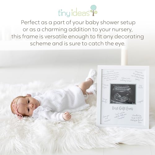 Image of Sonogram Signature Frame - Ultrasound Picture Keepsake, Gender Neutral Baby Shower Decor, First Time Moms Pregnancy Gift, Guest Book Alternative, Ideal for Nursery, Marker Included