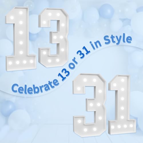 Image of imprsv Marquee Numbers Large 31st-Birthday Decorations: 4ft Light Up Number